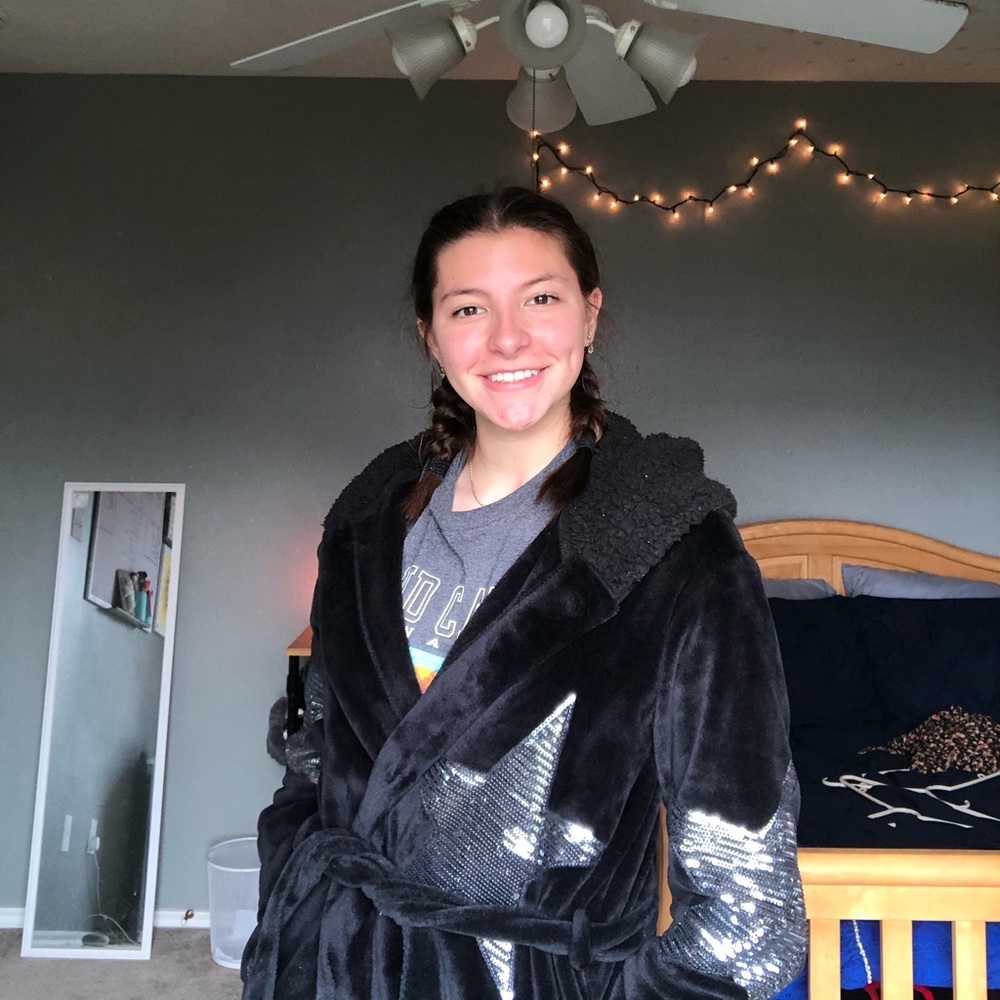 Victoria’s Secret pink black sequence star Robe